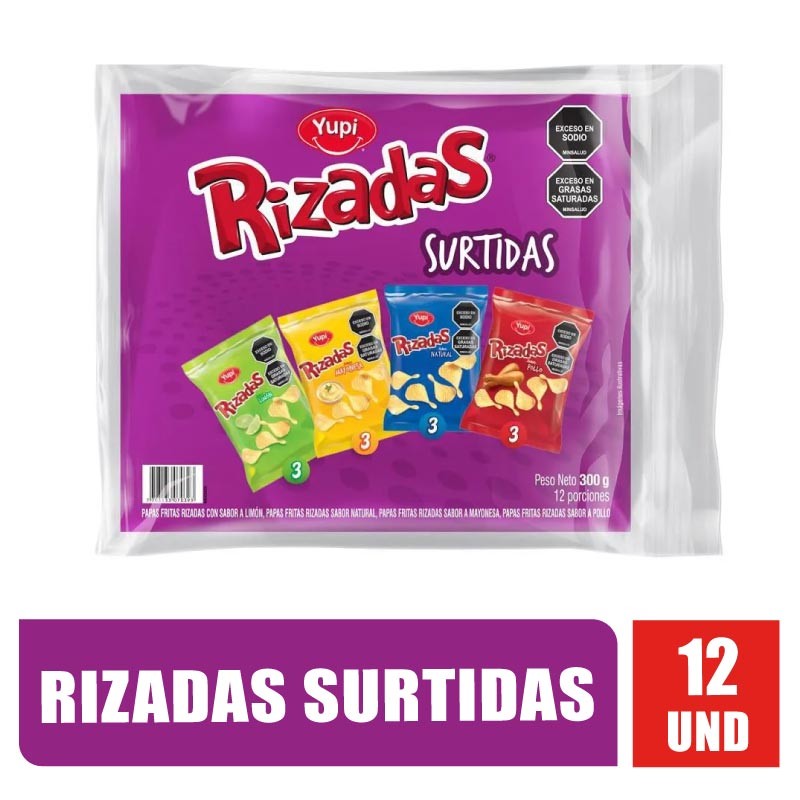 RIZADAS SURTIDAS 25GR X 12UND
