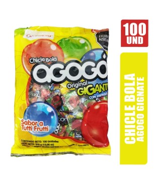 CHICLE ENVUELTO GIGANTE AGOGO X 100UND
