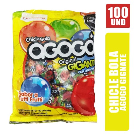CHICLE ENVUELTO GIGANTE AGOGO X 100UND