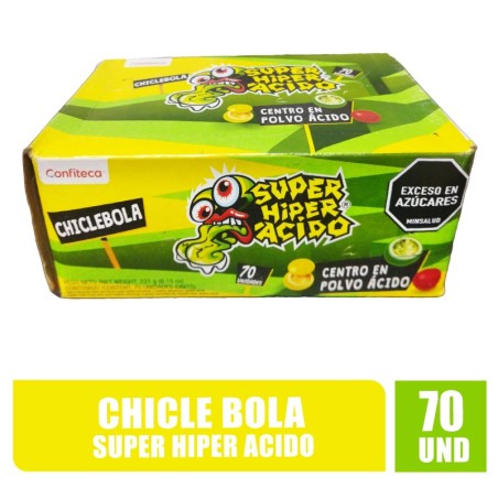 CHICLES SUPER HIPER ACIDO X 70UND