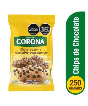 CHIPS CHOCOLATE NEGRO CORONA X 250GR