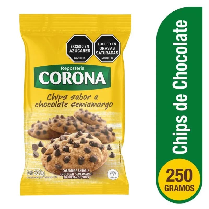 CHIPS CHOCOLATE NEGRO CORONA X 250GR