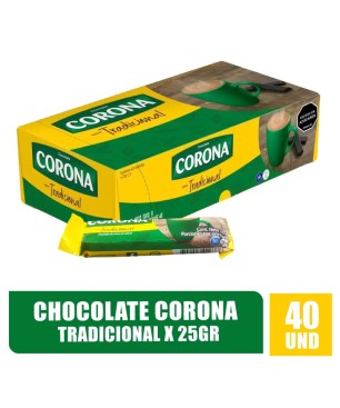 CHOCOLATE CORONA TRADICIONAL 25GR X 40UND