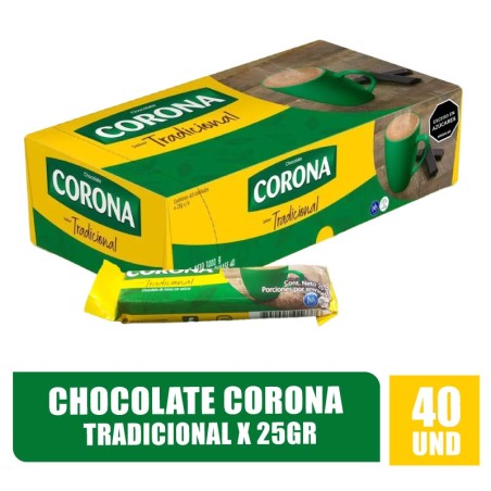 CHOCOLATE CORONA TRADICIONAL 25GR X 40UND