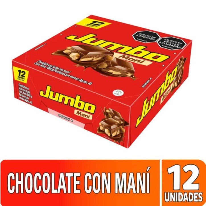 CHOCOLATINA JUMBO MANI 90GR X 12UND