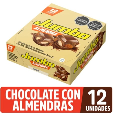 CHOCOLATINA JUMBO ALMENDRAS 100GR X 12UND