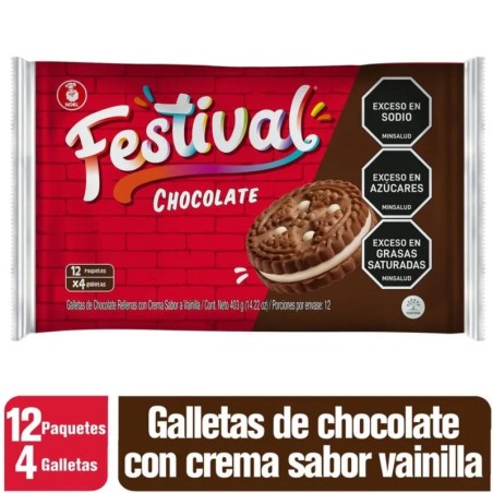 GALLETAS FESTIVAL PEQUEÑA CHOCOLATE x 12UND