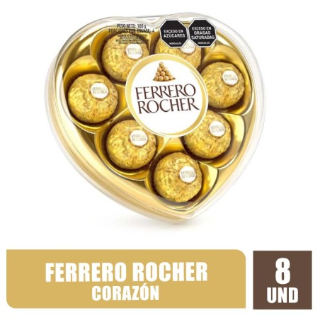 CHOCOLATE FERRERO ROCHER CORAZÓN X 8UND