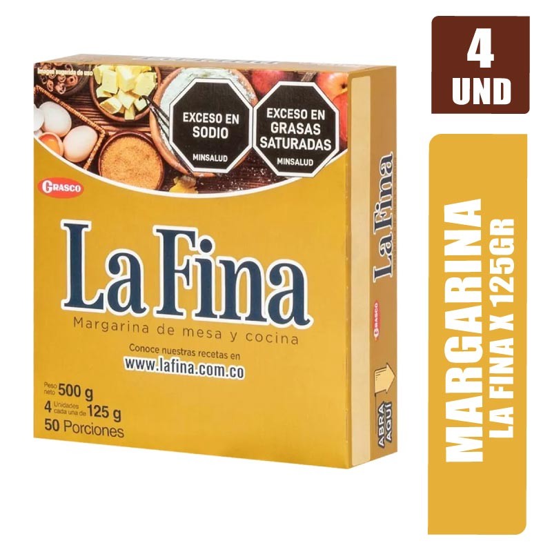 MARGARINA LA FINA 125GR X 4UND
