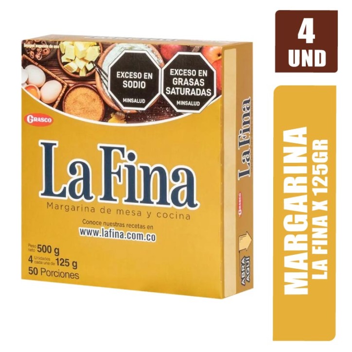 MARGARINA LA FINA 125GR X 4UND