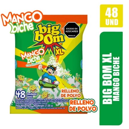 CHUPETAS BIG BOM XL MANGO BICHE X 48UND