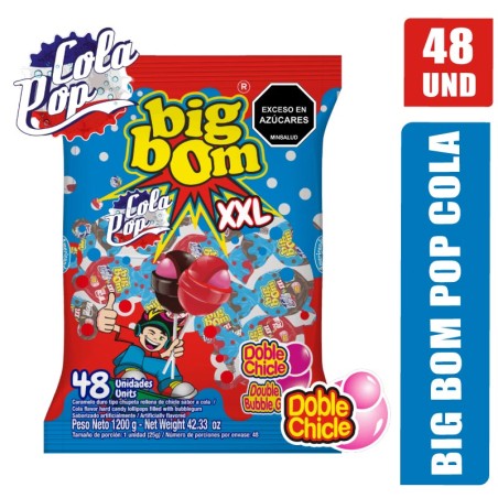 CHUPETAS BIG BOM XXL POP COLA X 48UND