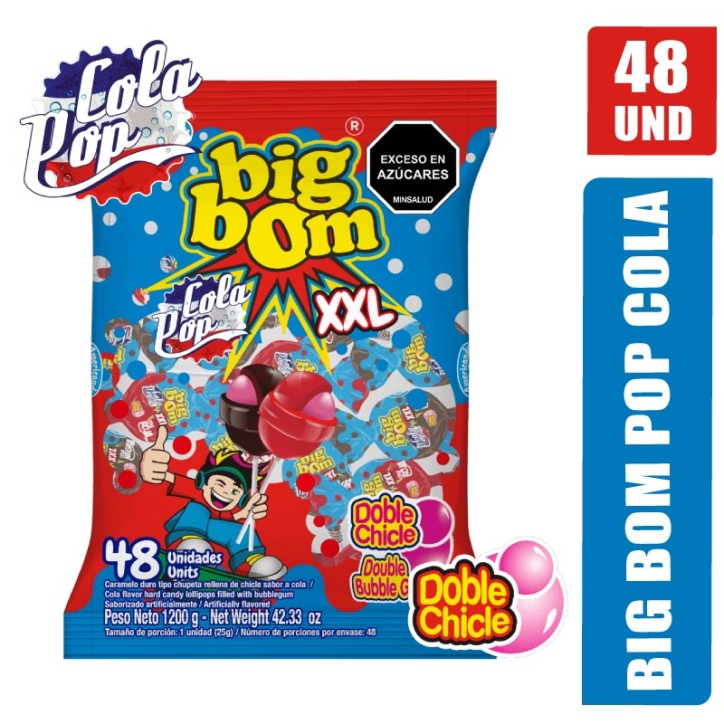 CHUPETAS BIG BOM XXL POP COLA X 48UND