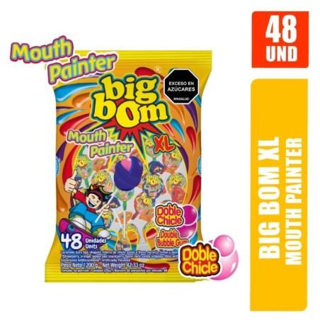 CHUPETAS BIG BOM XL MOUTH PAINTER X 48UND