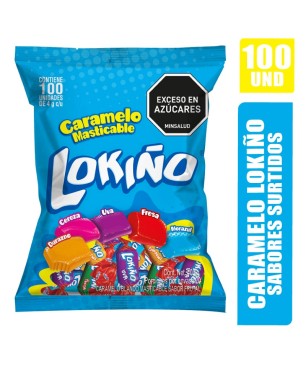CARAMELO MASTICABLE LOKIÑO SURTIDO X 100UND