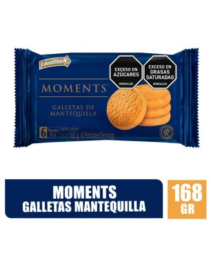 Galletas Moments Mantequilla X 168Gr | Distribuidora El Confite