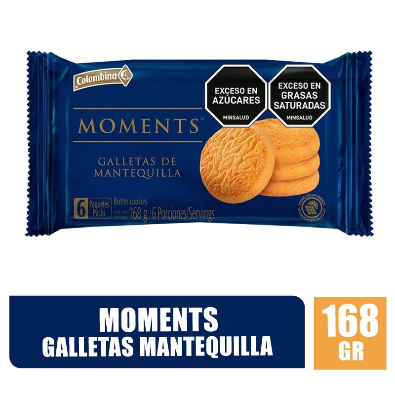 Galletas Moments Mantequilla X 168Gr | Distribuidora El Confite