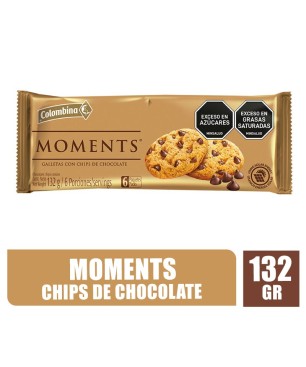 GALLETAS MOMENTS CON CHIPS CHOCOLATE X 132GR