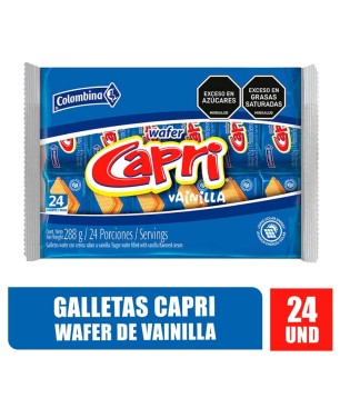 GALLETAS WAFER CAPRI VAINILLA X 24UND