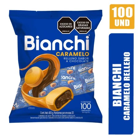 CARAMELO BIANCHI RELLENO DE CHOCOLATE X 100UND