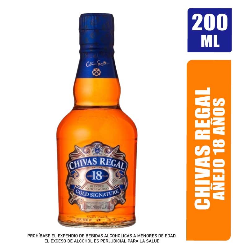 WHISKY CHIVAS REGAL 18 AÑOS X 200ML