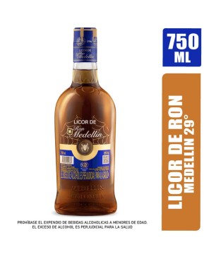 LICOR DE RON MEDELLIN 29° X 750ML