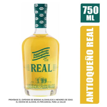 AGUARDIENTE ANTIOQUEÑO REAL AMARILLO X 750ML
