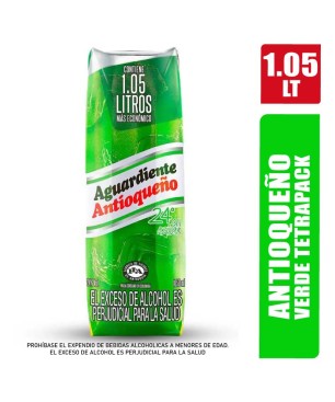 AGUARDIENTE ANTIOQUEÑO VERDE TETRAPACK X 1050ML