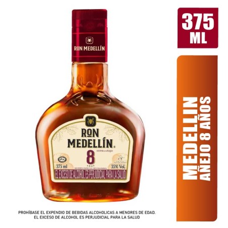 RON MEDELLIN EXTRA AÑEJO 8 AÑOS X 375ML