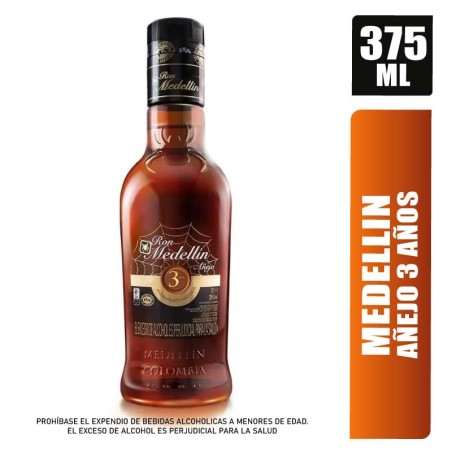 Ron Medellin Añejo 3 Años X 375ml | Distribuidora El Confite