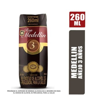 RON MEDELLIN AÑEJO 3 AÑOS X 260ML