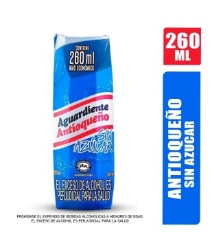 AGUARDIENTE ANTIOQUEÑO AZUL 1/4 X 260ML