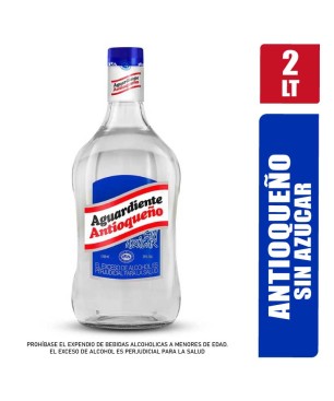 AGUARDIENTE ANTIOQUEÑO SIN AZUCAR X 2000ML