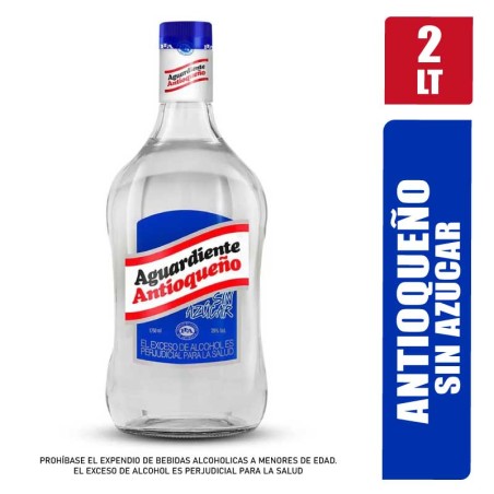 AGUARDIENTE ANTIOQUEÑO SIN AZUCAR X 2000ML