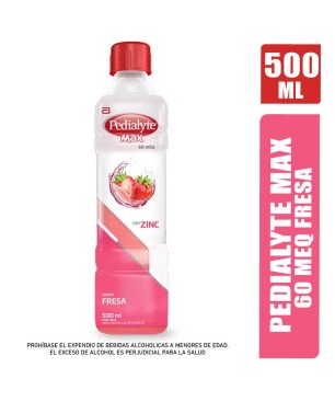 PEDIALYTE MAX 60MEQ FRESA X 500ML