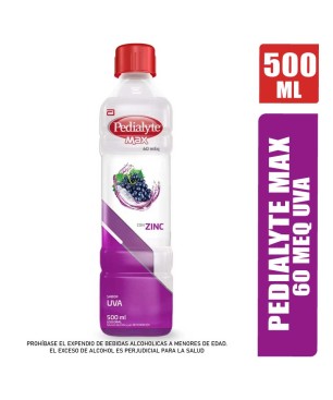 PEDIALYTE MAX 60 MEQ UVA X 500ML