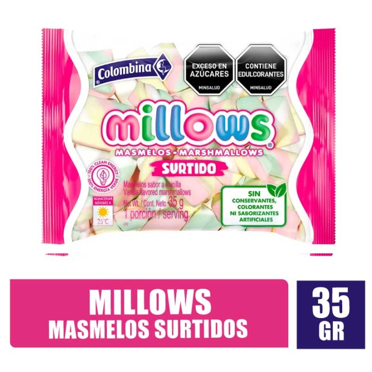 MASMELOS MILLOWS SURTIDOS X 35GR