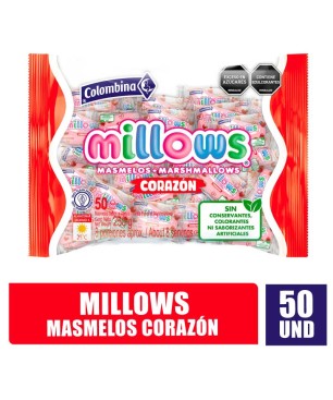 MASMELOS MILLOWS CORAZONES X 50UND