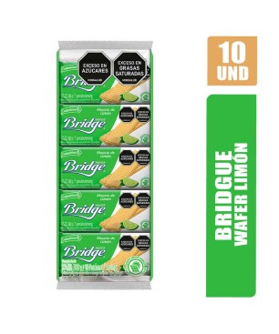 GALLETAS WAFER BRIDGE MOUSSE DE LIMON X 10UND