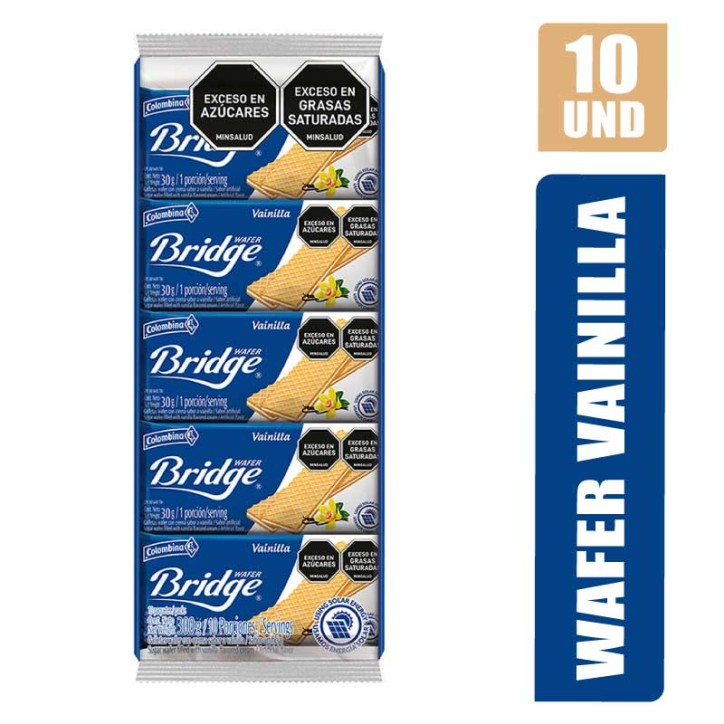 GALLETAS WAFER BRIDGE VAINILLA X 10UND