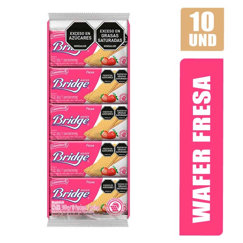 GALLETAS WAFER BRIDGE FRESA X 10UND