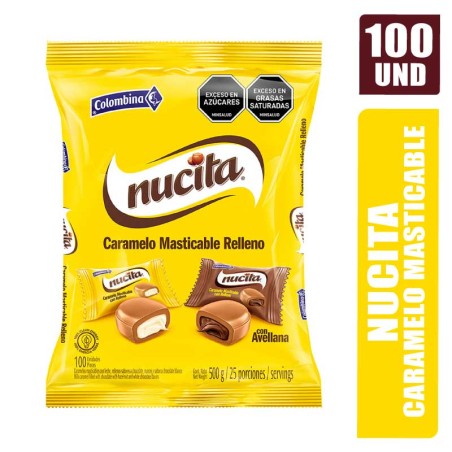 CARAMELO NUCITA RELLENO X 100UND