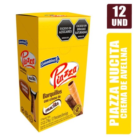 BARQUILLOS PIAZZA NUCITA X 12UND