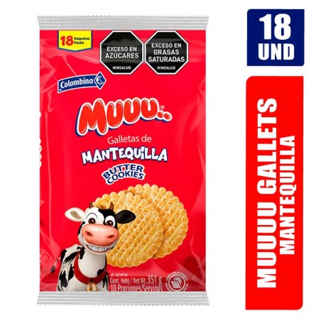 GALLETAS MUUU MANTEQUILLA X 18UND