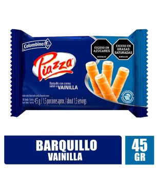 BARQUILLOS PIAZZA BANDEJA VAINILLA X 45GR