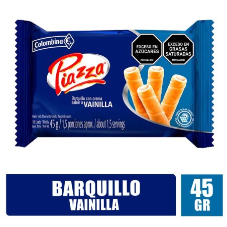 BARQUILLOS PIAZZA BANDEJA VAINILLA X 45GR