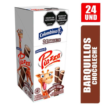 BARQUILLOS PIAZZA JIRAFA CHOCO LECHE X 24UND