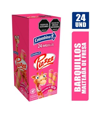 BARQUILLOS PIAZZA JIRAFA FRESA X 24UND