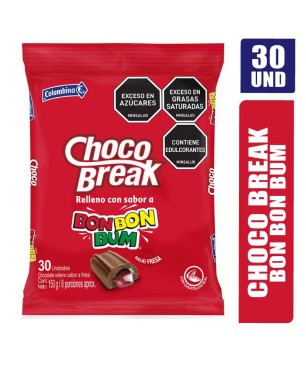 CHOCO BREAK RELLENO CON BON BON BUM X 30UND