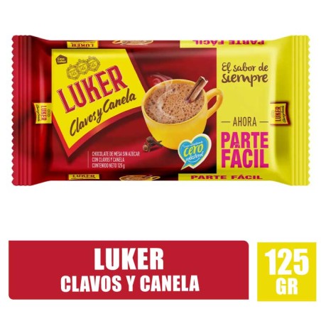 CHOCOLATE LUKER CLAVOS Y CANELA X 125GR